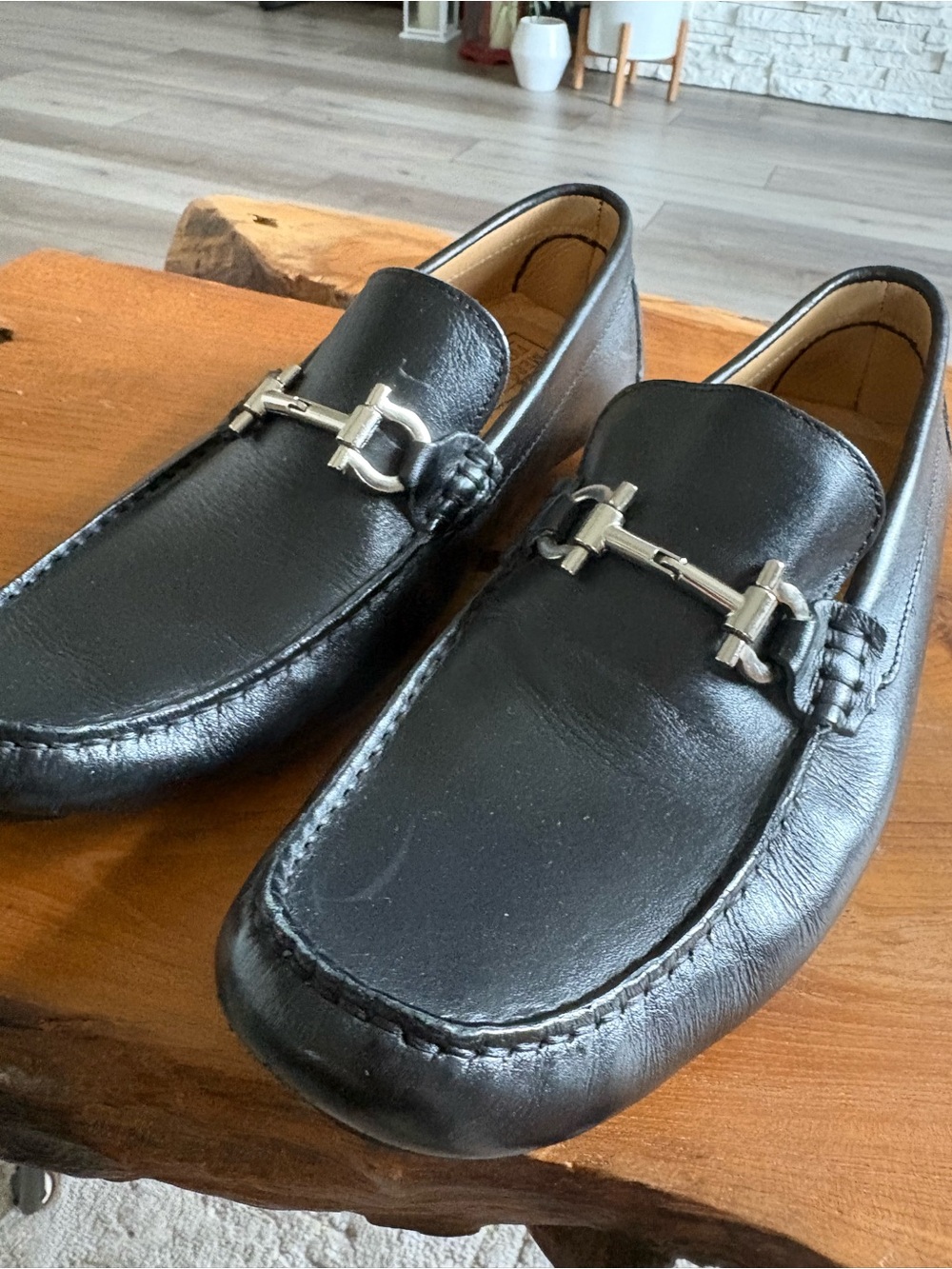 Mercanti Fiorentini Black Leather Bit-Detail Loafers